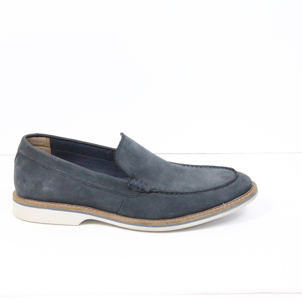 Clarks Loafer sz 9.5 Mens Slip on Shoes Blue Leather Business Casual